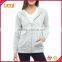 Guangzhou Luoqi Custom Made Women Fashion Long Sleeve Plain Grey Zipper-Up Jersey Hoody Jacket