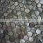 Colored hexagonal Dark Gray River shell mosaic tile, backsplash mosaic tile,bathroom wall tile