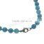 Round Natural Aquamarine Necklace zinc alloy lobster clasp