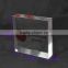 Wholesale simple square clear solid PMMA block paperweight with brand print