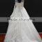2016 new design! V-neckline two straps beautiful ruffle skirt lace beading wedding dress