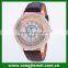 Fashion rhinestone casual cheap leather watch strap for ladies