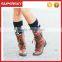 V-909 New Design Cotton Knee High Girl Flag Boot Leg Warmer Women Open Knit Boot Cuff