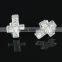 austrian crystal gold stud cross vintage earrings
