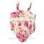 Summer cute save and soft sleeveless flowery baby girl infant bodysuits