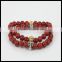 kjl-cst 110 High quality natural swan stone beads men bracelet gold and silver skull head women bracelet