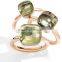 Fashionable Gemstone Jewelry One Stone Gold Plated Stainless Steel White Moonstone Ring