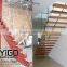 Floating Stairs With Stainless Stringer/indoor Iron Staircase