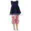 4th of July giggle moon remake outfit wholesale Boutique patriotic girl summer red white navy girl set style outfit