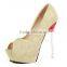 2015 Free Shipping Hot Selling Lady's Sexy High Pumps Wedding Glitter Shoes high Heels Peep Toe free shipping