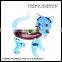 Murano Glass Collections Clear Glass Blue Cat Figruines for Gifts