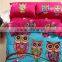 Nantong supplier owl bedding set , 3d bedding sets comforter/duvet/quilt cover bed sheet