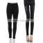Cotton Personalized Cross Straps PU Leather Leggings Pants Stitching Black