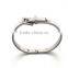 Fashion Women Enamel Spring Bracelet Fine Jewelry Stainless Steel Belt Sivler Cuff Bangle