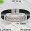 Fashion new steel color black leather bracelet