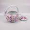 Pink Decal Printing Flower Enamel Tea Kettle Whistling