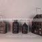 set of 3 Metal Sturbridge Lantern For Taper Candle with Ornate Punched Design