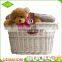 China Custom Handmade Removable Pink New Wicker Rattan Bicycle Basket With Lid