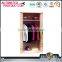 Sample bedroom wardrobe stainless steel hanging clothes storage cabinet with adjustable shelves