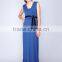 korean maternity fashion Royal Blue Nursing Ruffle Hem Maxi Dress pregnancy dress