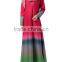 dubai abaya wholesale Islamic Clothing Front Zip Gradient Color Abaya Dress