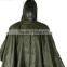 Reusable Emergency Military Plastic raincoat rain poncho with customized logo