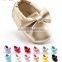 2016 Wholesale Unisex Infant Toddler Cute Color Shoes sole Leather Baby Bowknot Shoes