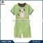 2015 Fashion Short Sleeve Green With Dog Pattern Kids Rompers Baby Boy Clothes