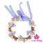 FGA045 Yiwu Lovebaby Kinds Of Color Plastic Small Flowers Splicing Wreath And Lace Ribbon Headbands For Baby Girls Wear