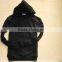 custom wholesale fashion cotton thermal crop pullover zip up men hoodies black hoodies