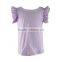 2016 Factory Direct Wholesale Summer Ruffle Solid Cap Sleeve Fashion Cotton Toddler Girls Shirts