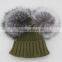 Myfur Bright Orange Wool Beanie with Detachable Double Real Silver Fox Fur Pompoms