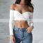 Runwaylover 5458 Hot Sale Ladies Sexy Slash Neck Sexy Ladies Crop Top