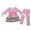 2017 Yawoo rose red stripe tunic match leggings set baby girls fall boutique clothing