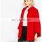 china supplier fashion winter high neckline button front red ladies wool cape coat