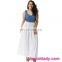 Wholesale blue and white party long dress chiffon new style