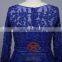 Lace Embroidered Royal Blue Long Sleeves Maxi Evening Dress For Fat Women HMY-CDA041 Ladies Long Evening Party Wear Gown