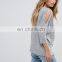 China Product Small Quantity Cutout Soft-touch jersey Top with Dropped shoulders