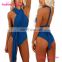 Fashion Attractive Blue High Cut Sexy One Piece Swimsuit