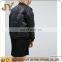 Women Apparel 2017 Black Padded Cotton Satin Bomber Jackets with Baseball Collar JYABF006