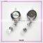 circular chrome plated metal retractable badge holder