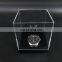 Cube Square Shape Clear Small Acrylic Display Boxes Transparent Plexiglass Perspex Jewellry Display Box With Black Base