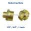 5pcs a lot Brass hydraulic hose fitting reducing adapter male 1/2 3/4 to 1 inch union connector waterproof metal joint for pipe