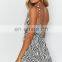 Wholesale Low Price  Hot Style Sexy Factory Spaghetti Strap Animal Print V-neck Women's Beach Print Skirt Loose Dress