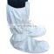 Disposable Medical Protective Waterproof Surgical Hospital High Knee Long Shoe Covers With Tie on Ank PP PE Non Woven Boot Cover