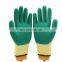 10G Poly-cottton Liner Crinkle Latex Coated Abrasion Resistant Safety Work Gloves Non-slip Textured Rubber Gloves