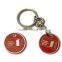 Manufacter Promotional Shopping Cart Trolley Coin Custom Metal Keychain/Coin Holder Keychain