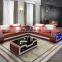 Fashion LED Light Genuine Leather Modern Sofa set Home Furniture Living Room Sofas