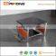 Stainless steel frame tempered glass coffee table
