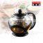 European glass teapot sets color available PP plastic glass tea pot